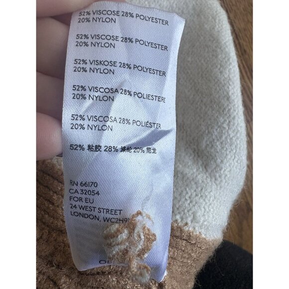 ANTHROPOLOGIE | Rebekah Tan And Cream Striped Tunic Sweater Size Small - Picture 5 of 5